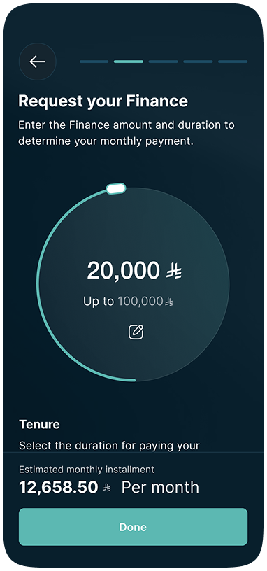 Perosnal calculation step screen